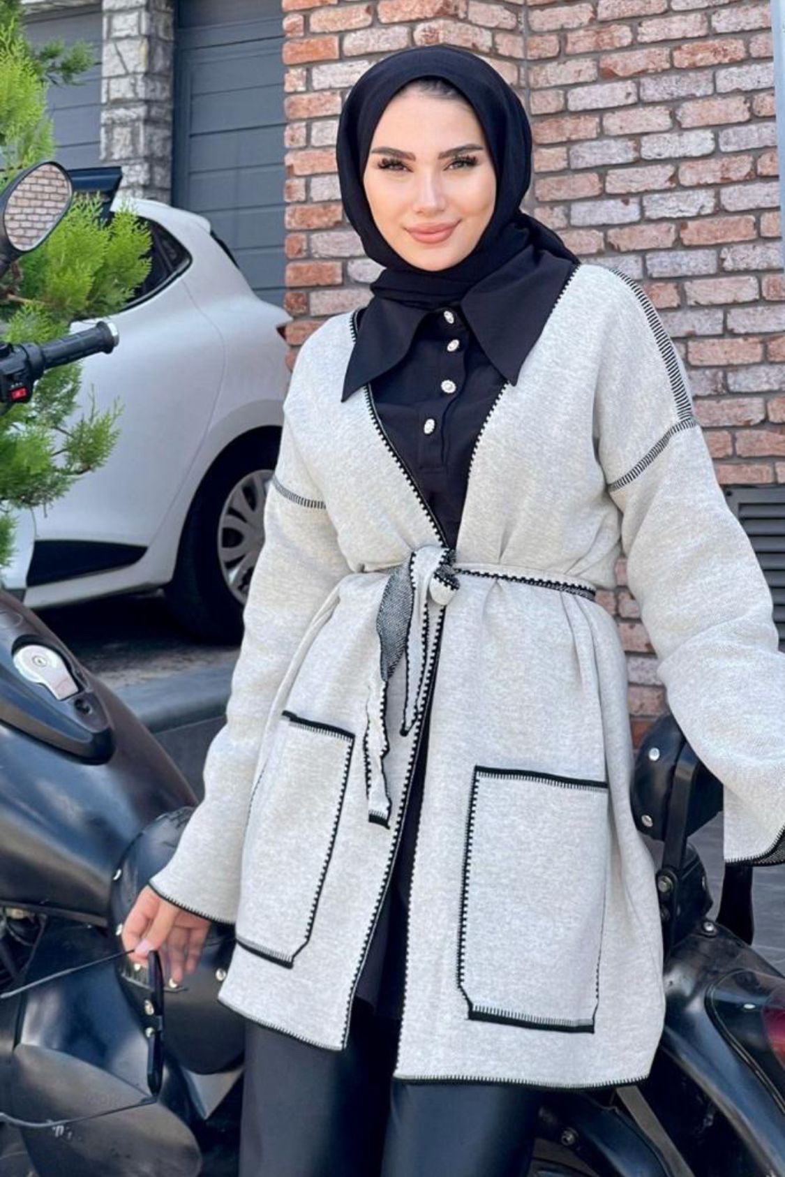 25Y4260 TAKIM TUNİK PANTOLON BEL KUŞAK YAN YIRTMAÇ TUNİĞİ DÜĞMELİ , ARMODAM , Kategori , HIRKA