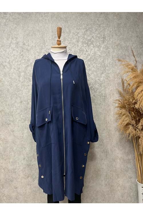25Y34809 KAP YIRTMAÇLI FERMUARLI OVERSIZE