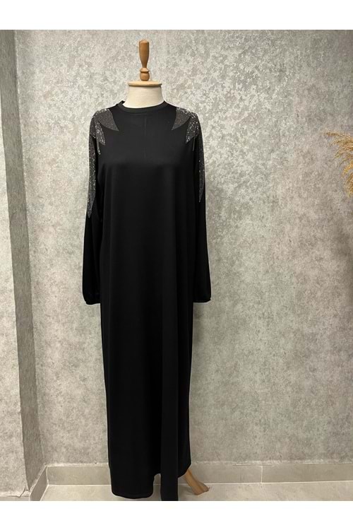 25Y3273 ELBİSE OMUZLARI TAŞLI KOLU LASTİKLİ