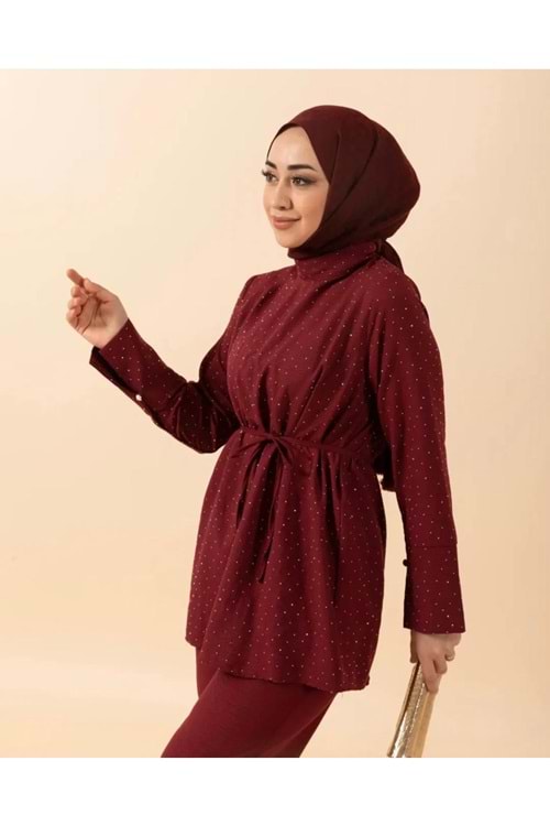 25Y4296 TAKIM TUNİK PANTOLON , TUNİK TAMAMI TAŞLI
