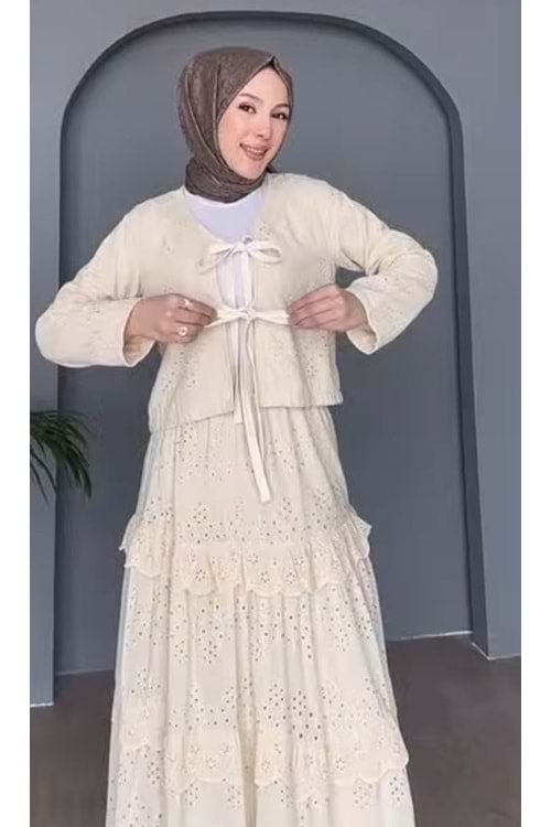 25Y3010 TAKIM BLUZ ETEK FİSTO KUMAŞ BLUZ ÖNÜ BAĞLAMA