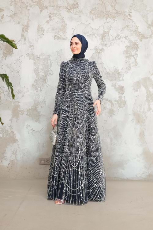 25Y5157 ABİYE KOMPLE İNCİ VE TAŞ İŞLEMELİ PRENSES MODEL