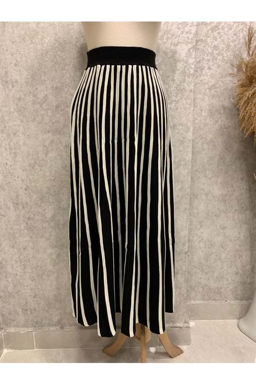 26K933 ETEK TRİKO ÇİZGİLİ KLOŞ BELİ LASTİKLİ