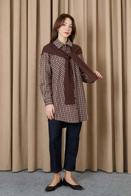 26K10745 GÖMLEK EKOSELİ OMUZLARI SWEAT DETAYLI