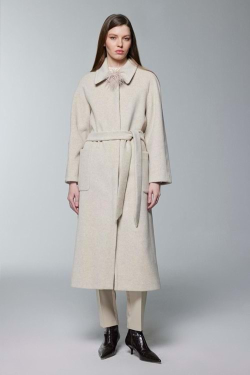 26K13829 ZÜHRE KABAN KAŞE İÇ ASTARI LEOPAR DESENLİ GİZLİ DÜĞMELİ