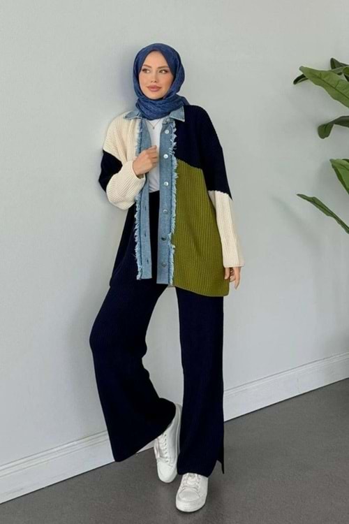 26K25140 TAKIM TUNİK PANTOLON, ÖRME, TUNİK DÜĞMELİ