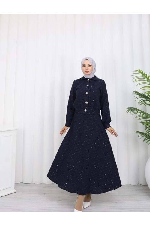 26K2228 TAKIM CEKET ETEK TÜVİT KUMAŞ ÖNÜ VE KOL UÇLARI DÜĞMELİ