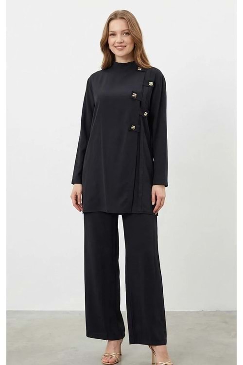 26Y14459 TAKIM TUNİK PANTOLON DÜĞME DETAYLI