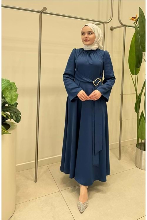 26Y9637 ELBİSE SATEN ABİYE GOLD TOKALI