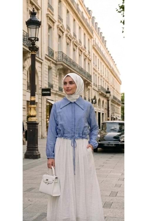 26Y1208 GÖMLEK BLUZ SİVRİ YAKALI