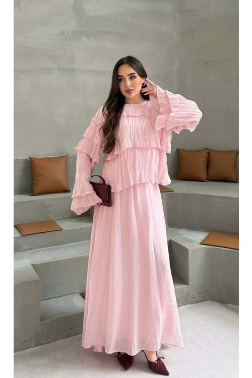 26Y4375 TAKIM BLUZ ETEK FIRFIRLI KATLI