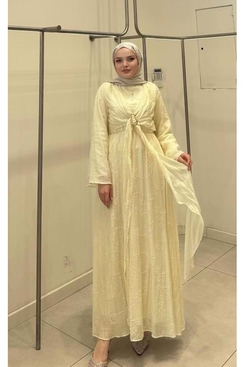 26Y9669 ELBİSE GOLD TOKA DETAYLI DİKİŞ