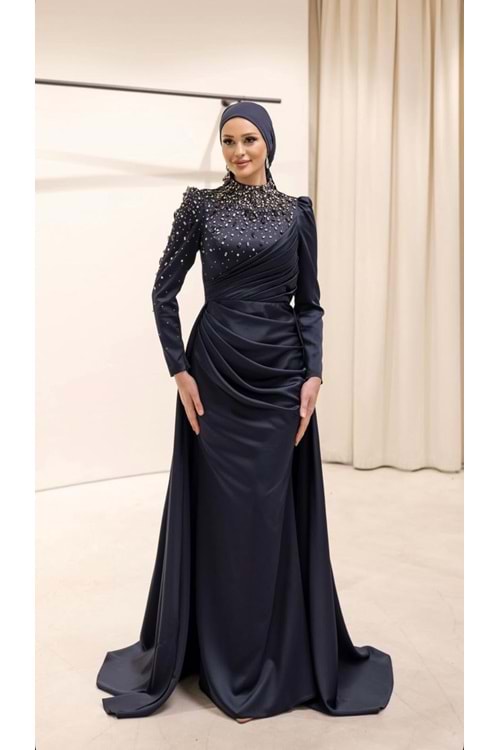 25Y4904 HENNİN ABİYE GÖĞÜS DROPELİ BALIK MODEL PELERİNLİ
