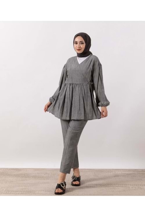 25Y4402 TAKIM KİMONO PANTOLON İKİ BAĞCIKLI BEL LASTİKLİ