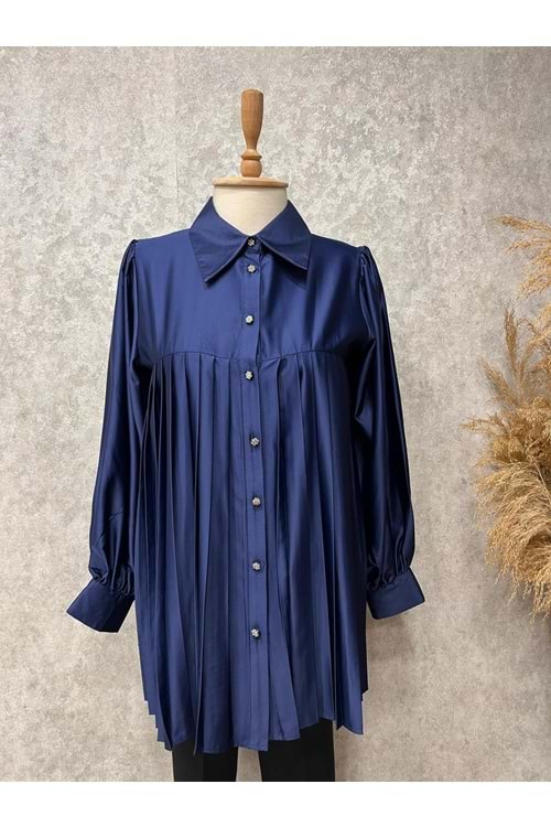 25Y1880 GÖMLEK SATEN ETEĞİ PİLİSELİ DÜĞMELERİ TAŞLI