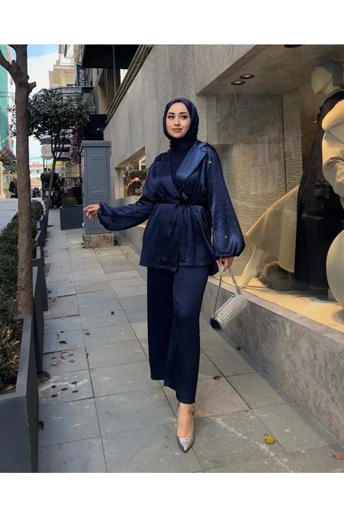25Y4293 TAKIM CEKET PANTOLON SATEN CEKET TAŞLI
