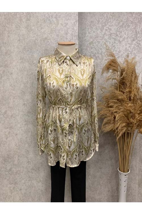 25Y5326 GÖMLEK SATEN ETNİK DESENLİ