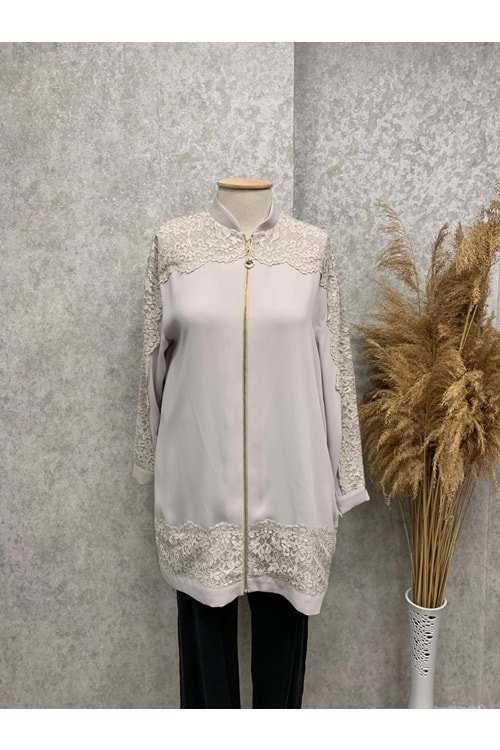 25Y0149 TRAPHY CEKET GÜPÜR DETAYLI ÖNÜ FERMUARLI