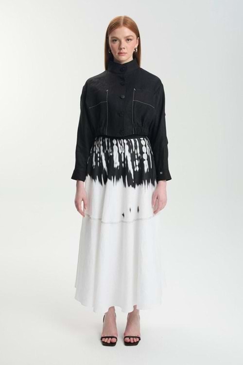 25Y1595 BLOOM TAKIM CEKET ETEK BEL LASTİKLİ DESENLİ