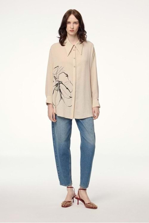 25Y0110 DRİFT TUNİK ÖNÜ BASKILI