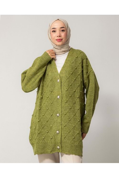 26K8454 HIRKA UZUN ÖNÜ DÜĞMELİ BAKLAVA DESEN