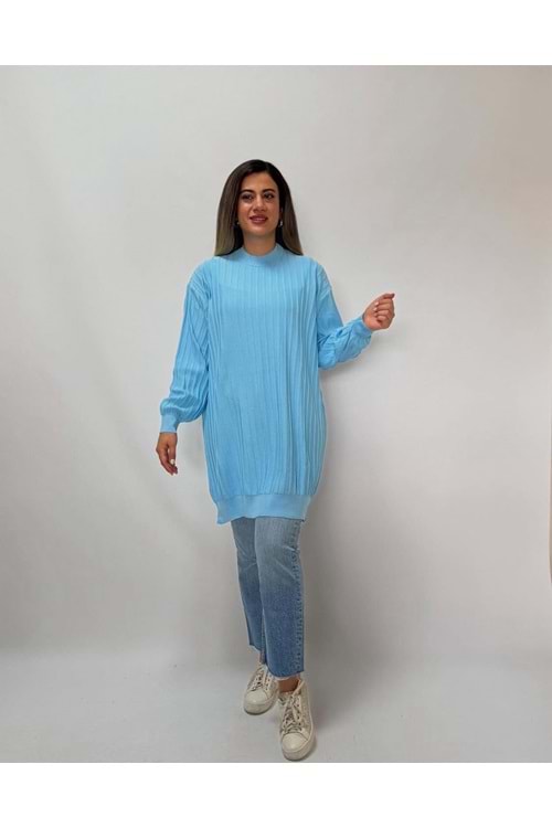 26K3084 TUNİK MERSERİZE BALIKÇI YAKA