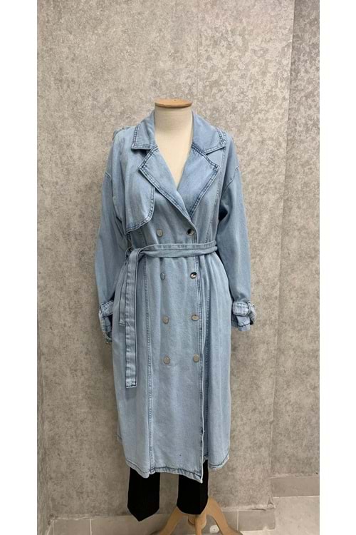 26Y140088 TRENCKOT KOT DÜĞMELİ BELİ KEMERLİ