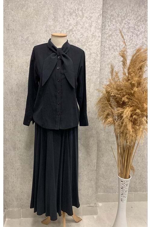 26Y2295 TAKIM GÖMLEK ETEK KUPRA MODAL KUMAŞ YAKASI FİYONKLU